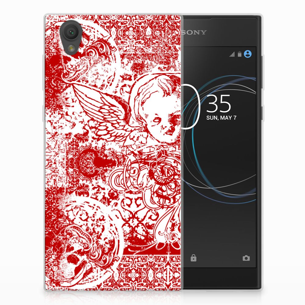 Silicone Back Case Sony Xperia L1 Angel Skull Rood
