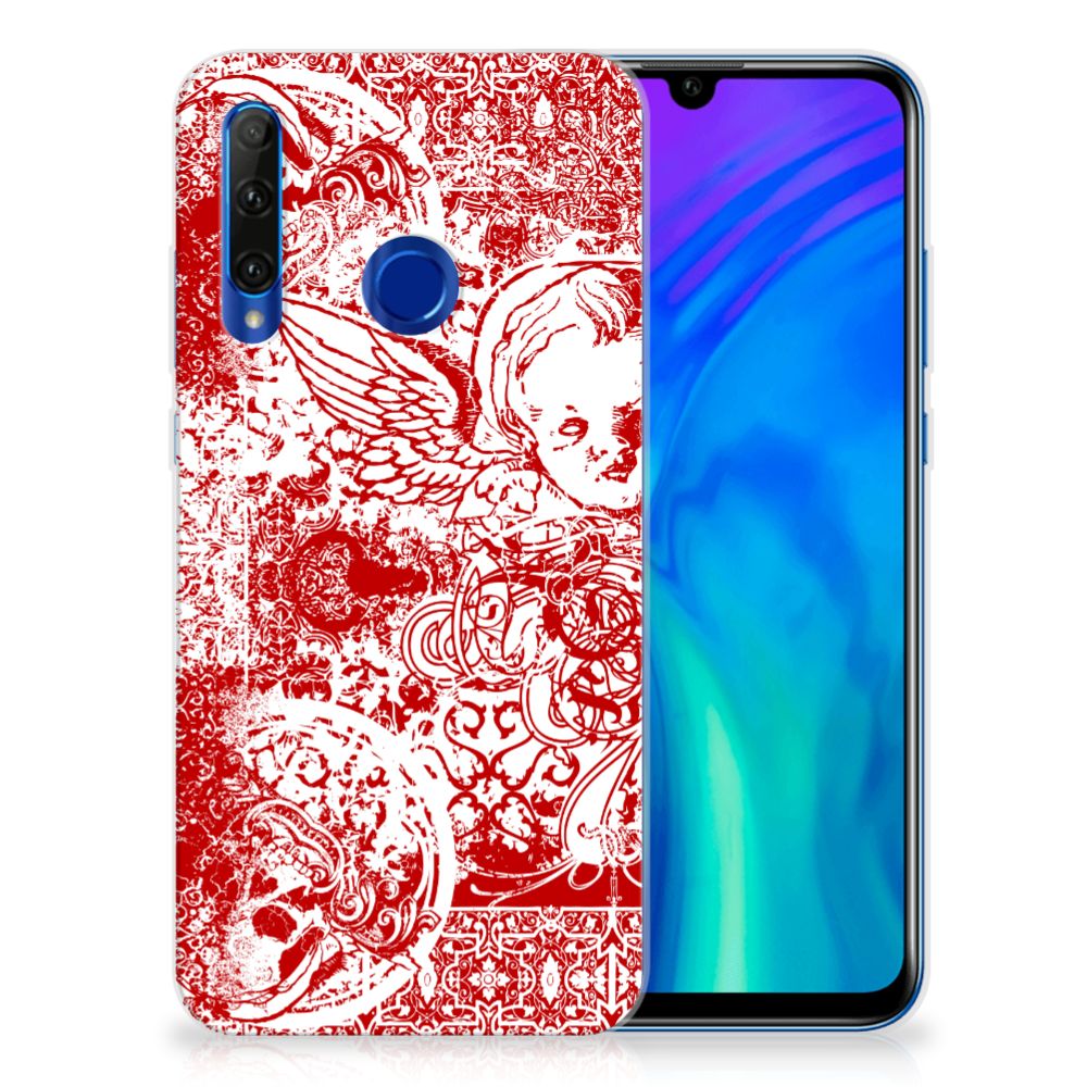 Silicone Back Case Honor 20 Lite Angel Skull Rood