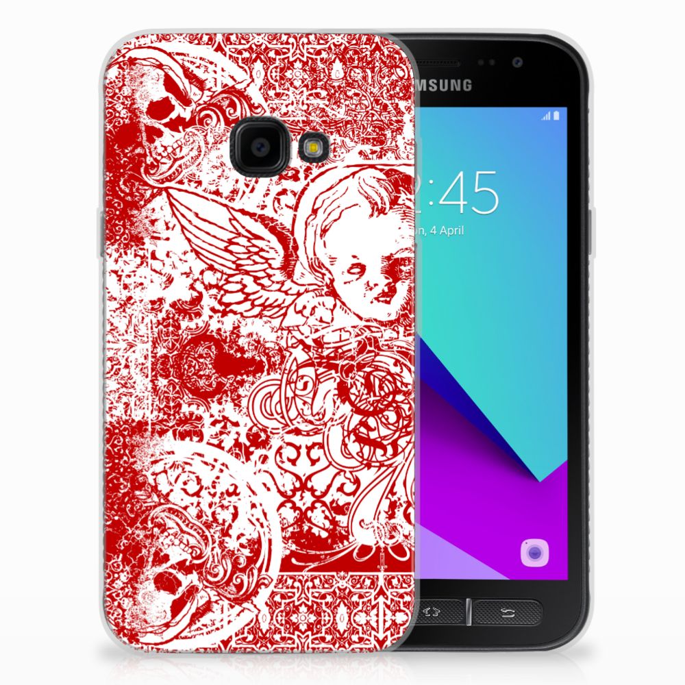 Silicone Back Case Samsung Galaxy Xcover 4 | Xcover 4s Angel Skull Rood