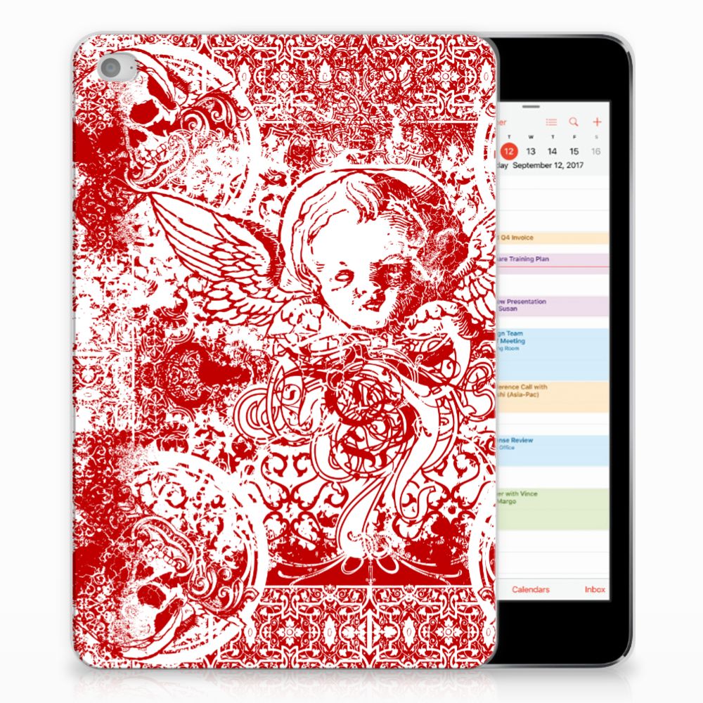Apple iPad Mini 4 Tablethoesje Design Angel Skull Red