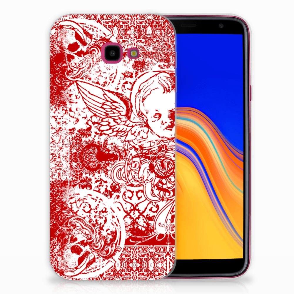 Silicone Back Case Samsung Galaxy J4 Plus (2018) Angel Skull Rood