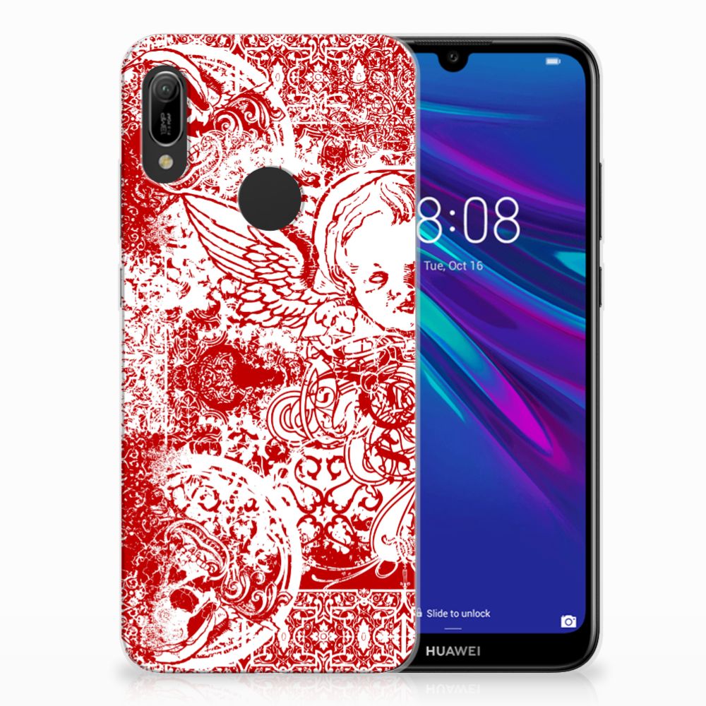 Silicone Back Case Huawei Y6 2019 | Y6 Pro 2019 Angel Skull Rood