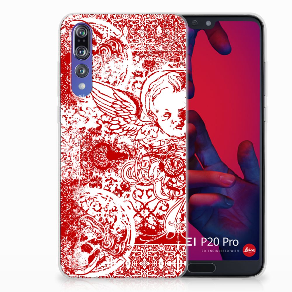 Silicone Back Case Huawei P20 Pro Angel Skull Rood
