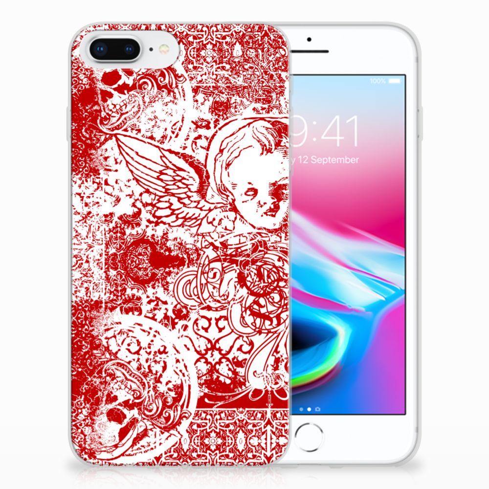 Silicone Back Case Apple iPhone 7 Plus | 8 Plus Angel Skull Rood