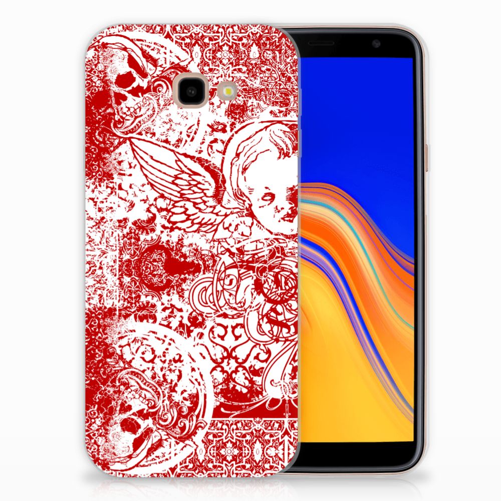 Silicone Back Case Samsung Galaxy J4 Plus (2018) Angel Skull Rood