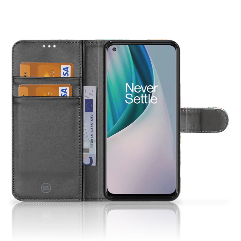 OnePlus Nord N10 Telefoonhoesje met Pasjes Vrolijke Uilen