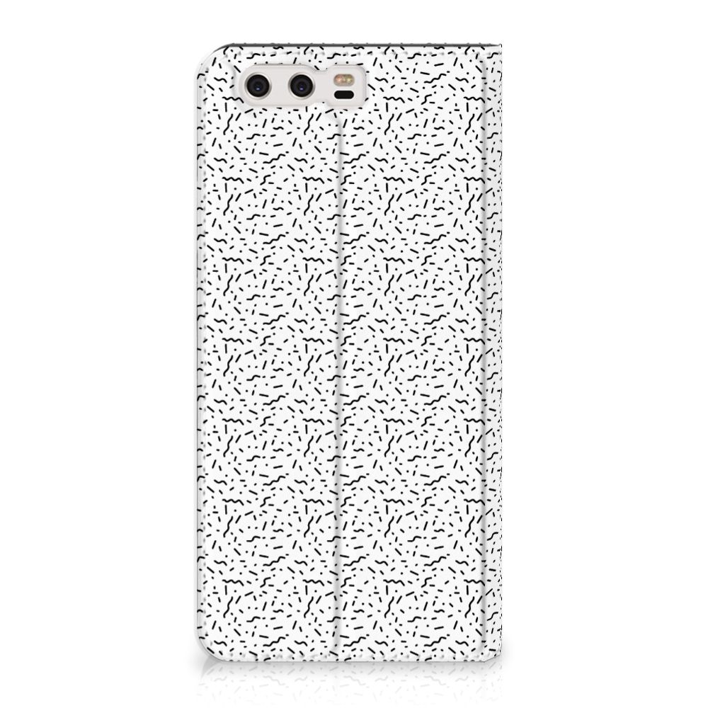 Huawei P10 Plus Hoesje met Magneet Stripes Dots
