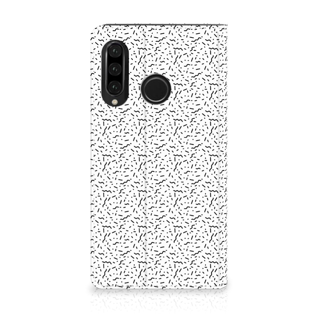 Huawei P30 Lite New Edition Hoesje met Magneet Stripes Dots