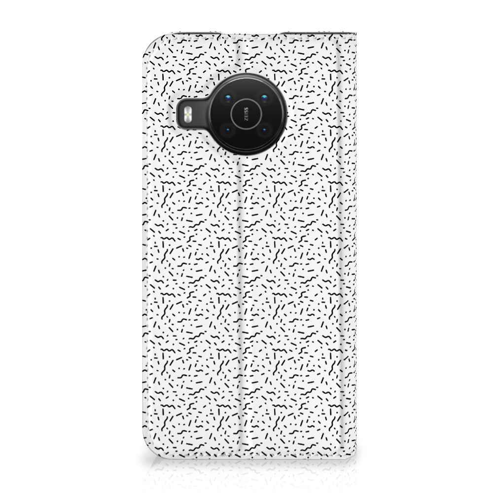 Nokia X20 | X10 Hoesje met Magneet Stripes Dots