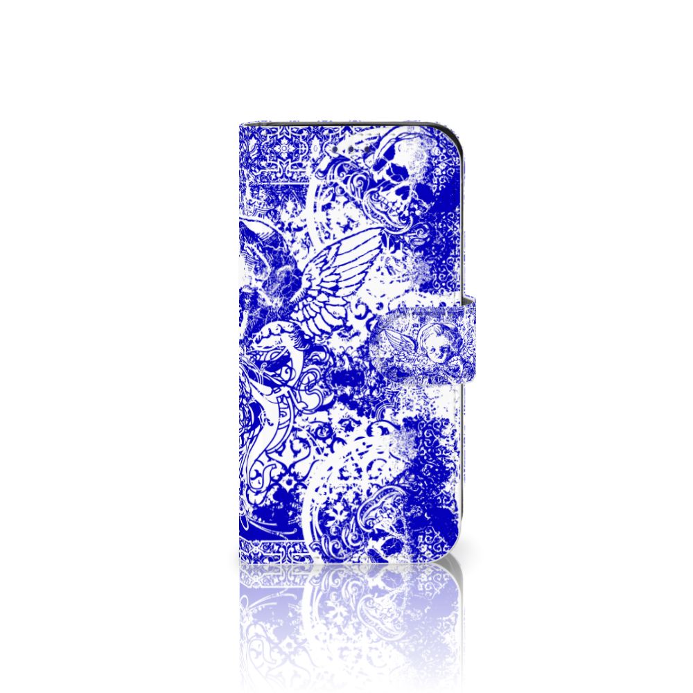 Telefoonhoesje met Naam Samsung Galaxy S10e Angel Skull Blauw