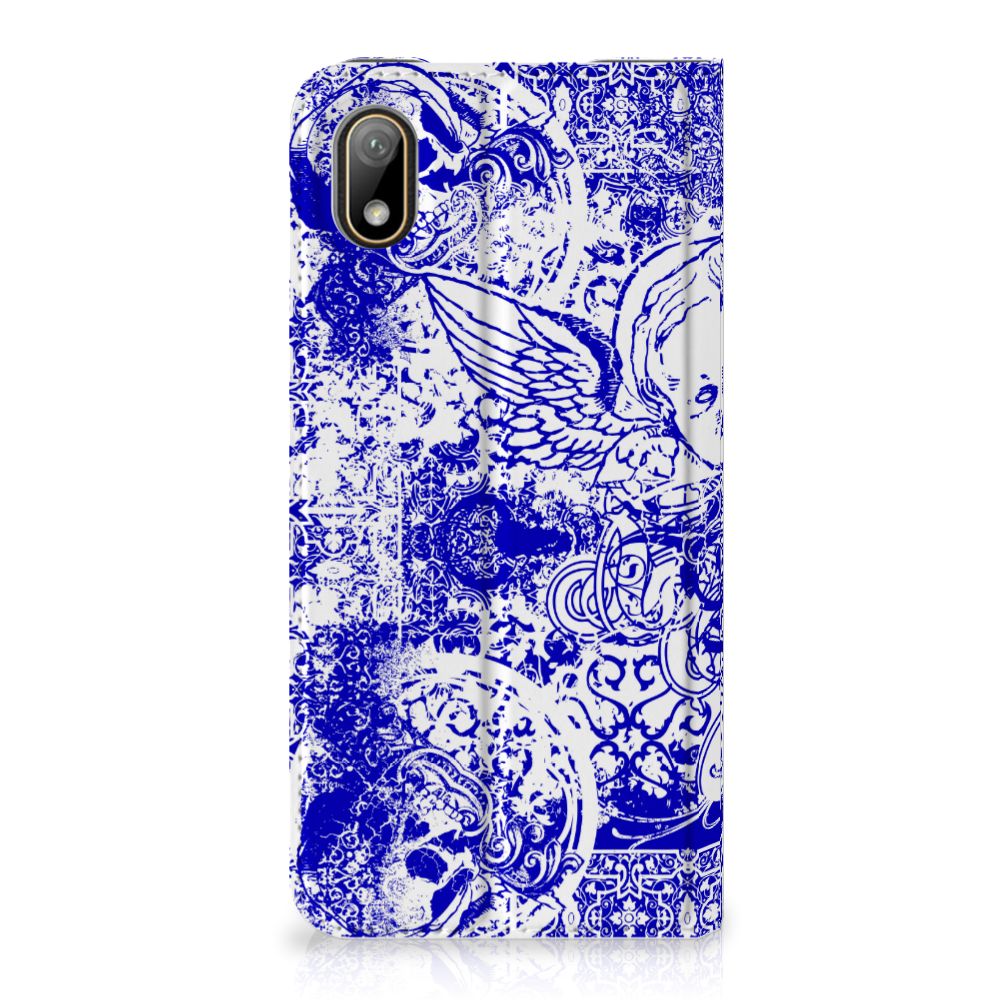 Mobiel BookCase Huawei Y5 (2019) Angel Skull Blauw
