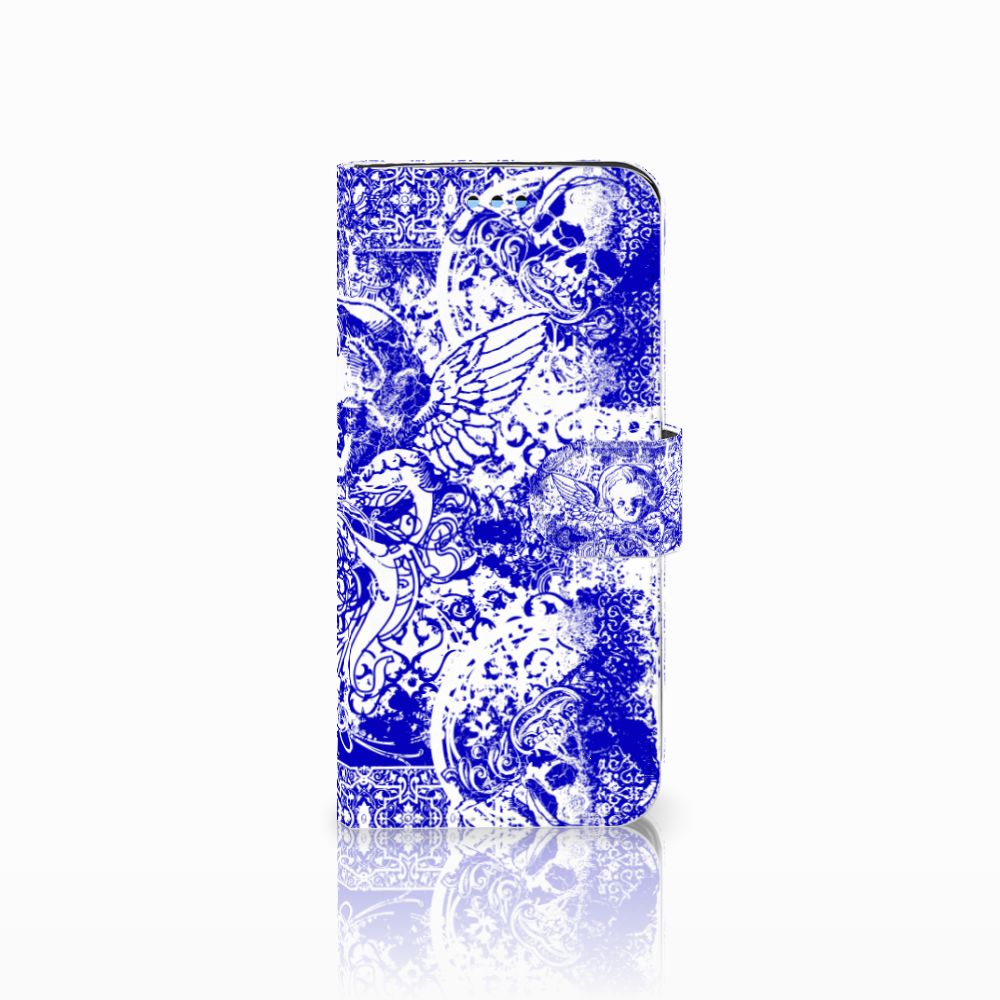 Telefoonhoesje met Naam Samsung Galaxy S9 Angel Skull Blauw