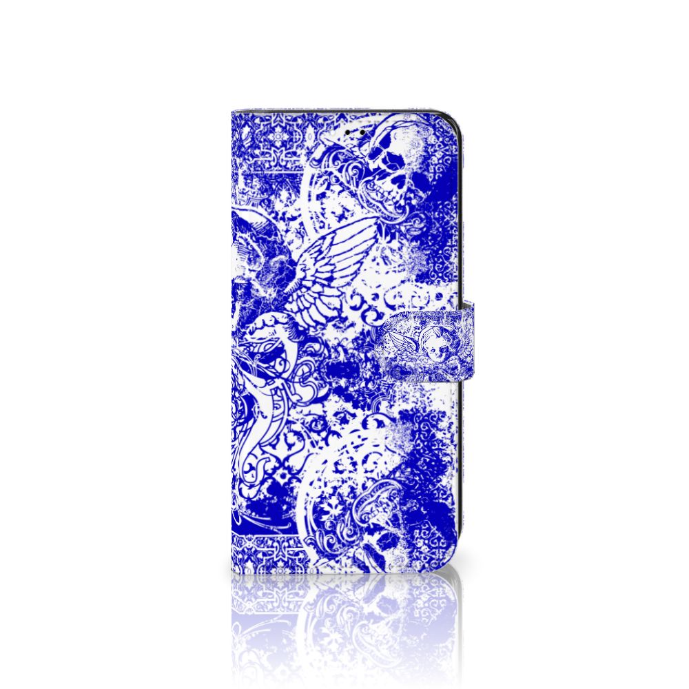 Telefoonhoesje met Naam Xiaomi Redmi 9T | Poco M3 Angel Skull Blauw