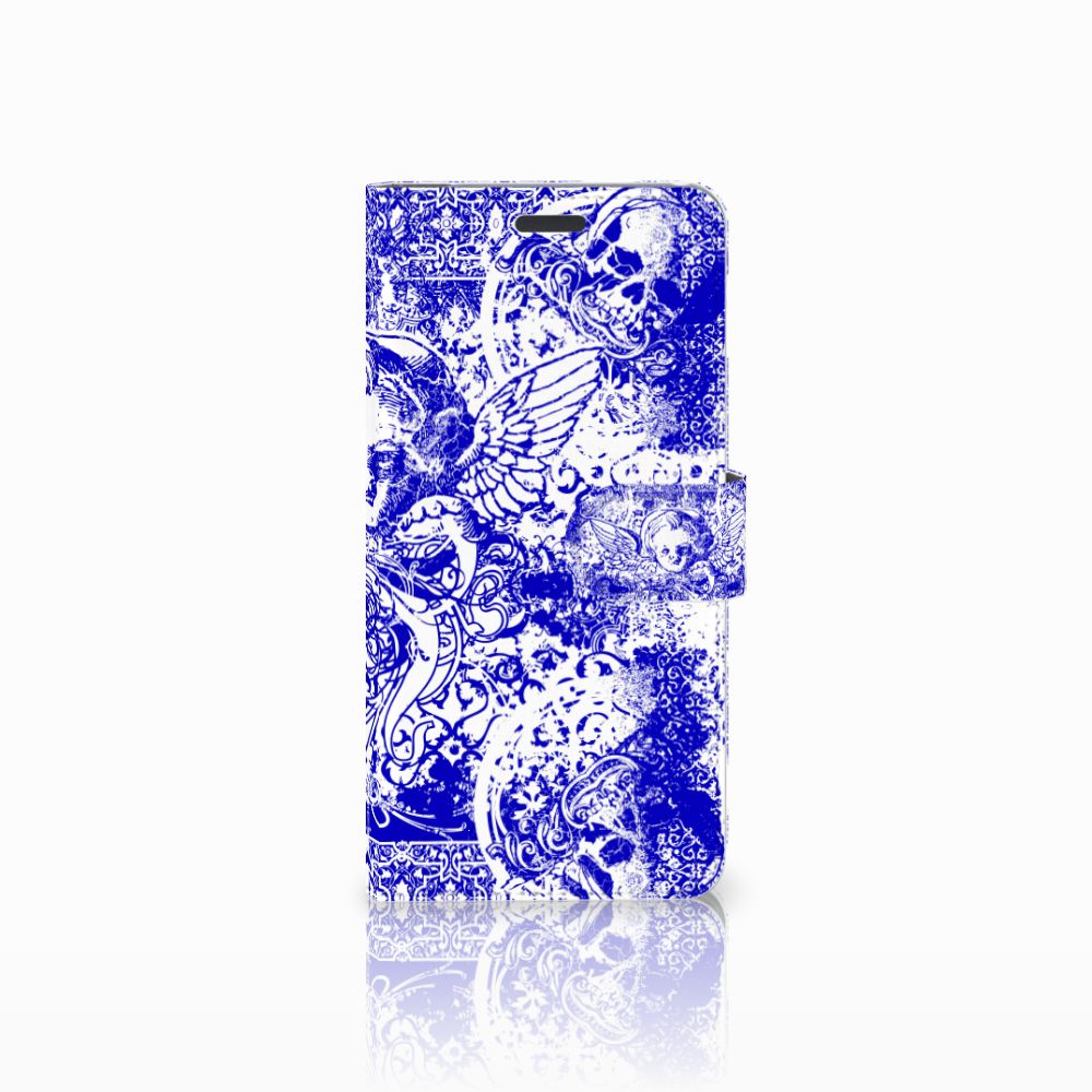 Telefoonhoesje met Naam Samsung Galaxy S8 Plus Angel Skull Blauw