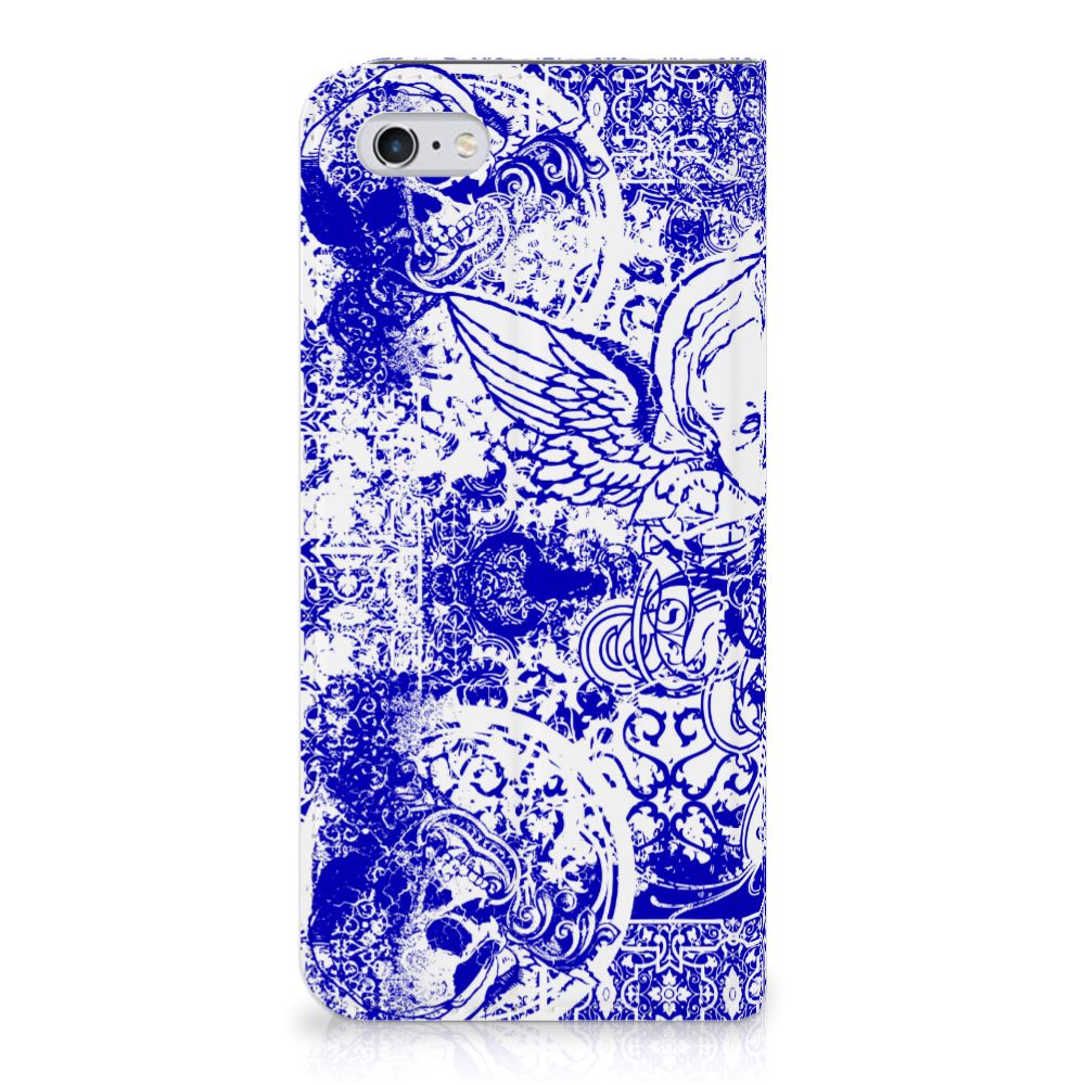 Mobiel BookCase Apple iPhone 6 | 6s Angel Skull Blauw
