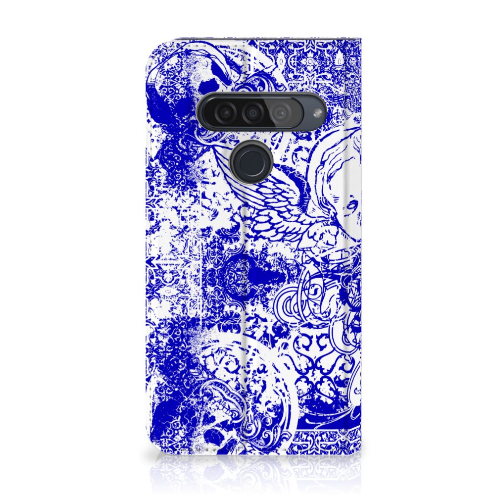 Mobiel BookCase LG G8s Thinq Angel Skull Blauw