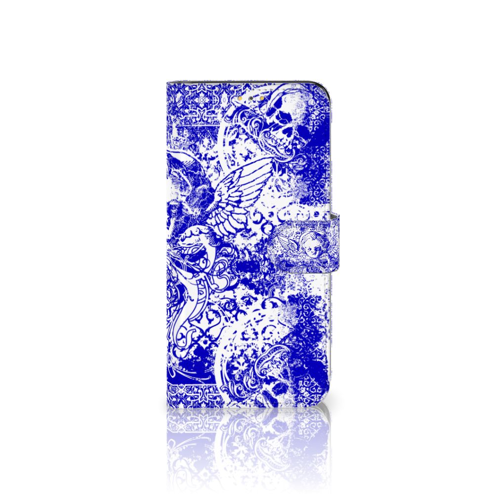 Telefoonhoesje met Naam Samsung Galaxy M21 | M30s Angel Skull Blauw