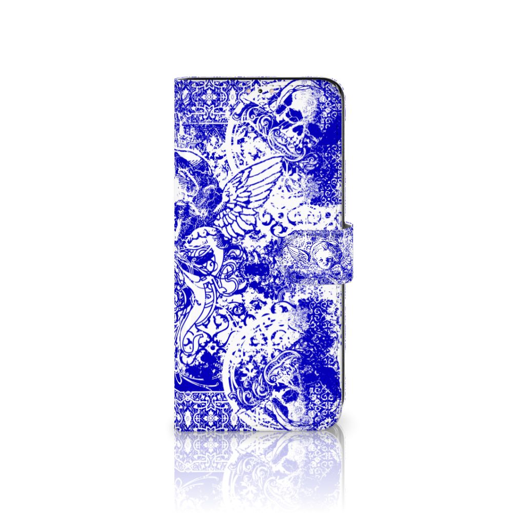 Telefoonhoesje met Naam Samsung Galaxy Note 20 Angel Skull Blauw