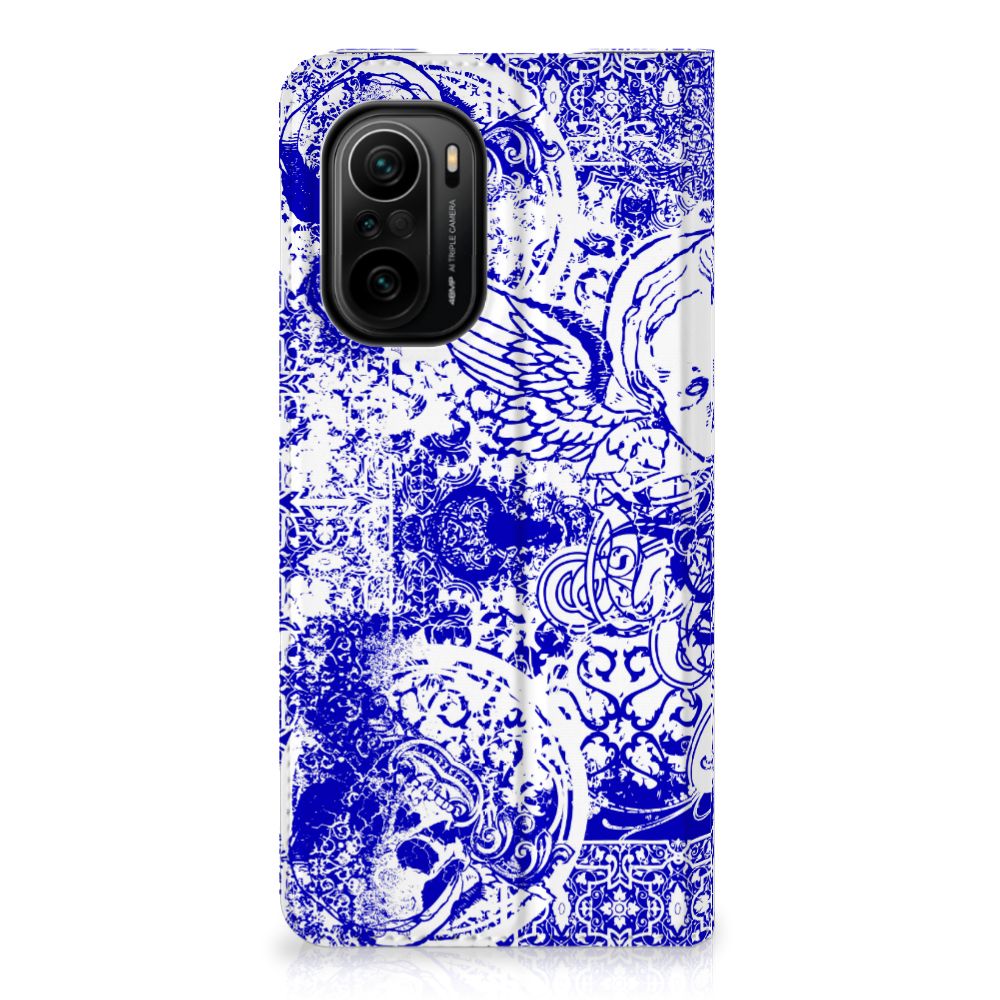 Mobiel BookCase Xiaomi Mi 11i | Poco F3 Angel Skull Blauw