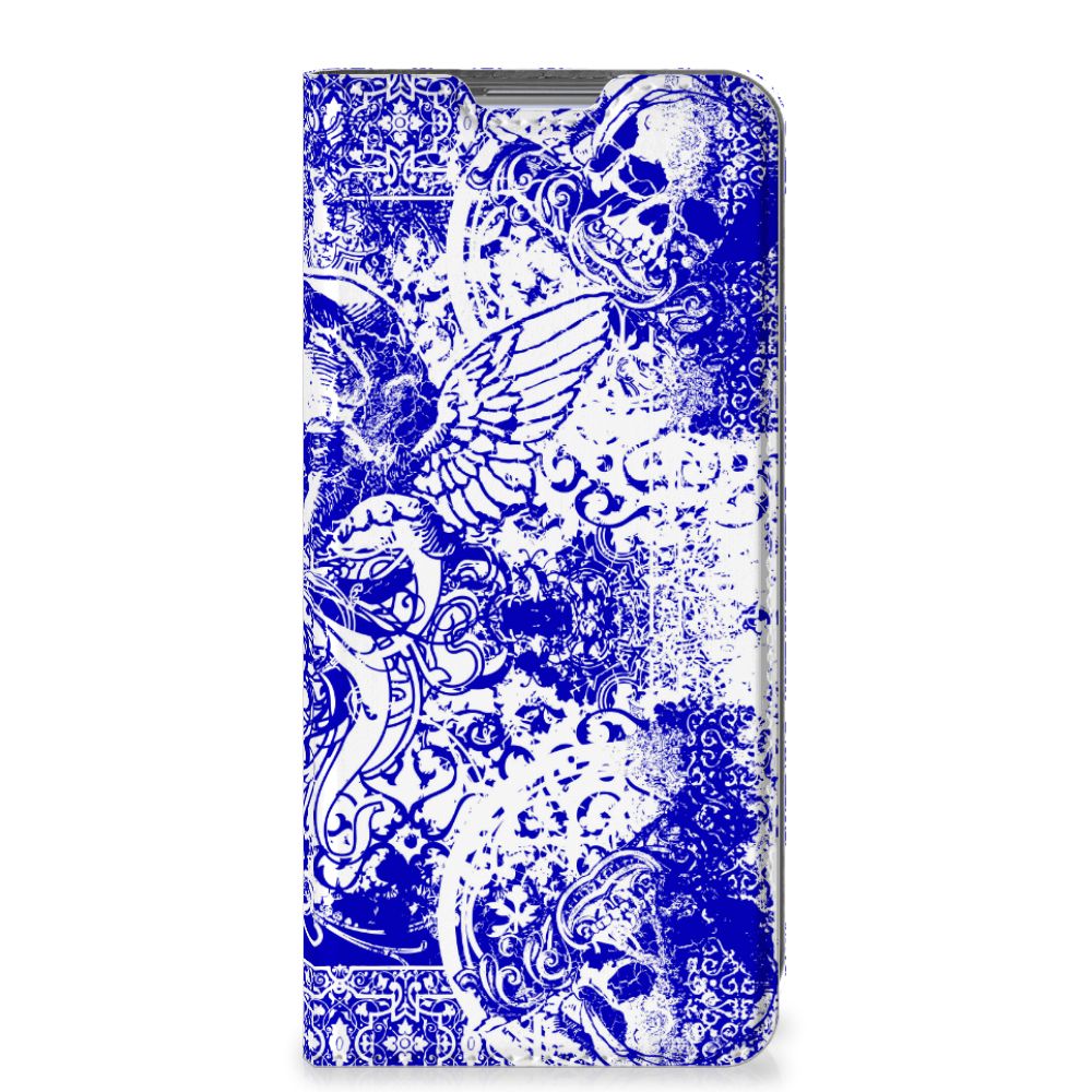 Mobiel BookCase Xiaomi 12 | 12X Angel Skull Blauw