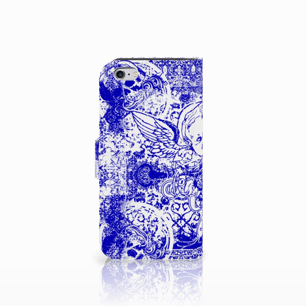 Telefoonhoesje met Naam Apple iPhone 6 | 6s Angel Skull Blauw