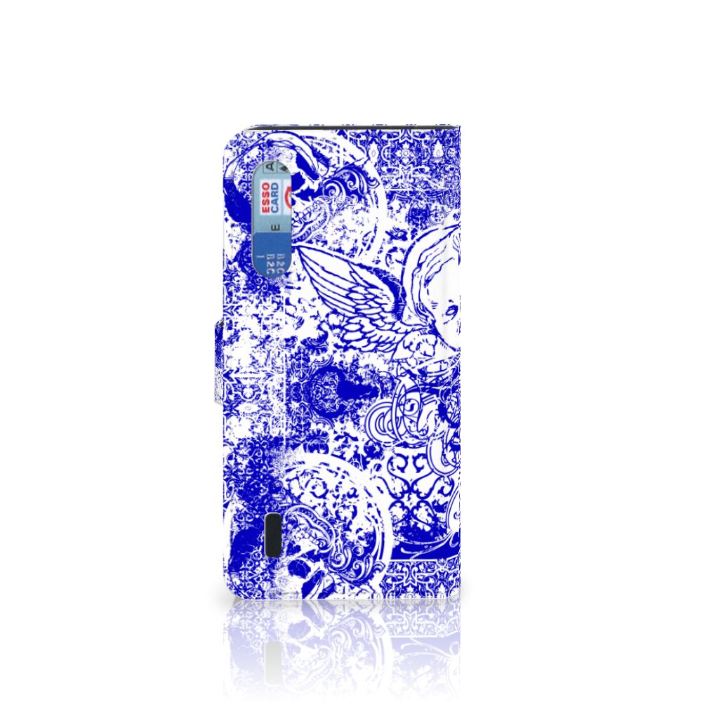Telefoonhoesje met Naam Xiaomi Mi 9 Lite Angel Skull Blauw