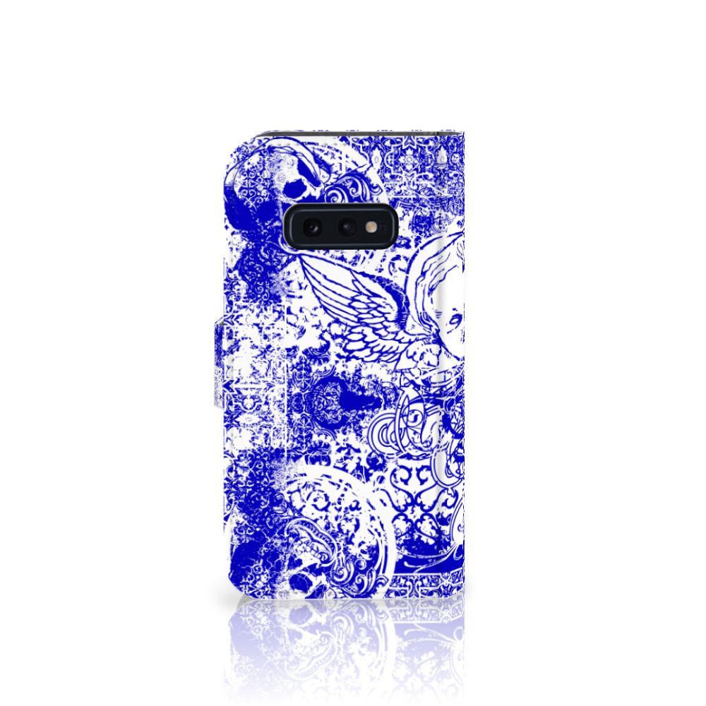 Telefoonhoesje met Naam Samsung Galaxy S10e Angel Skull Blauw