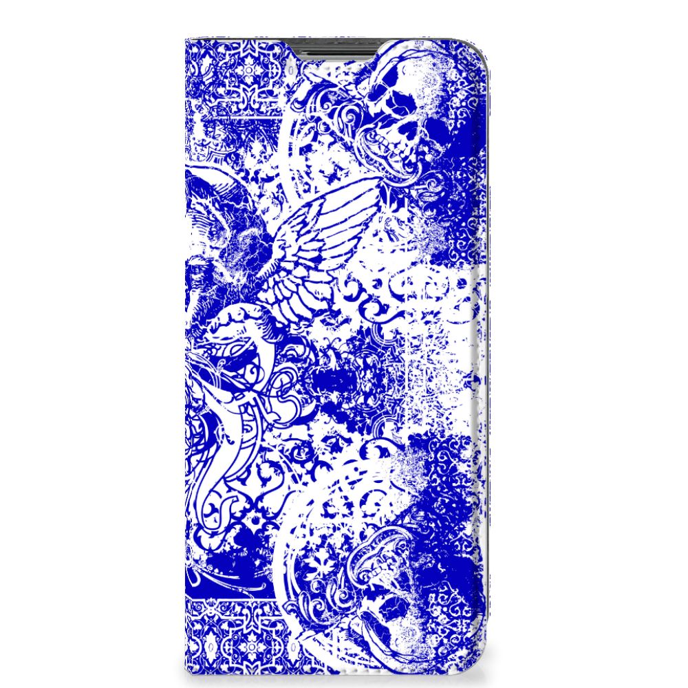 Mobiel BookCase OPPO Find X5 Lite | Reno7 5G Angel Skull Blauw