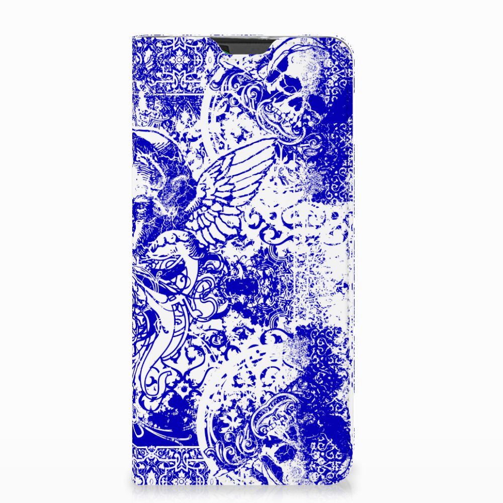 Mobiel BookCase Motorola Moto G7 | G7 Plus Angel Skull Blauw