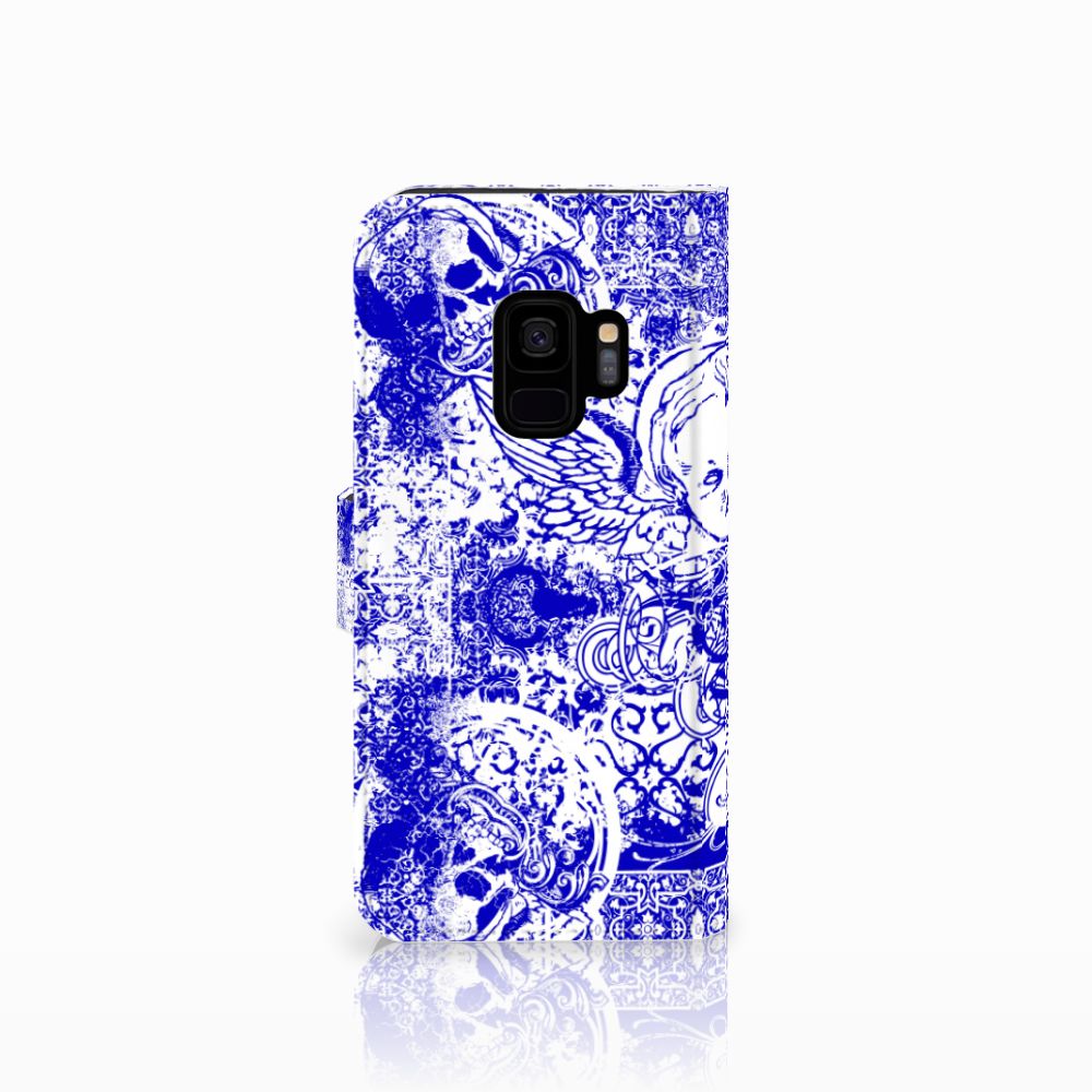 Telefoonhoesje met Naam Samsung Galaxy S9 Angel Skull Blauw