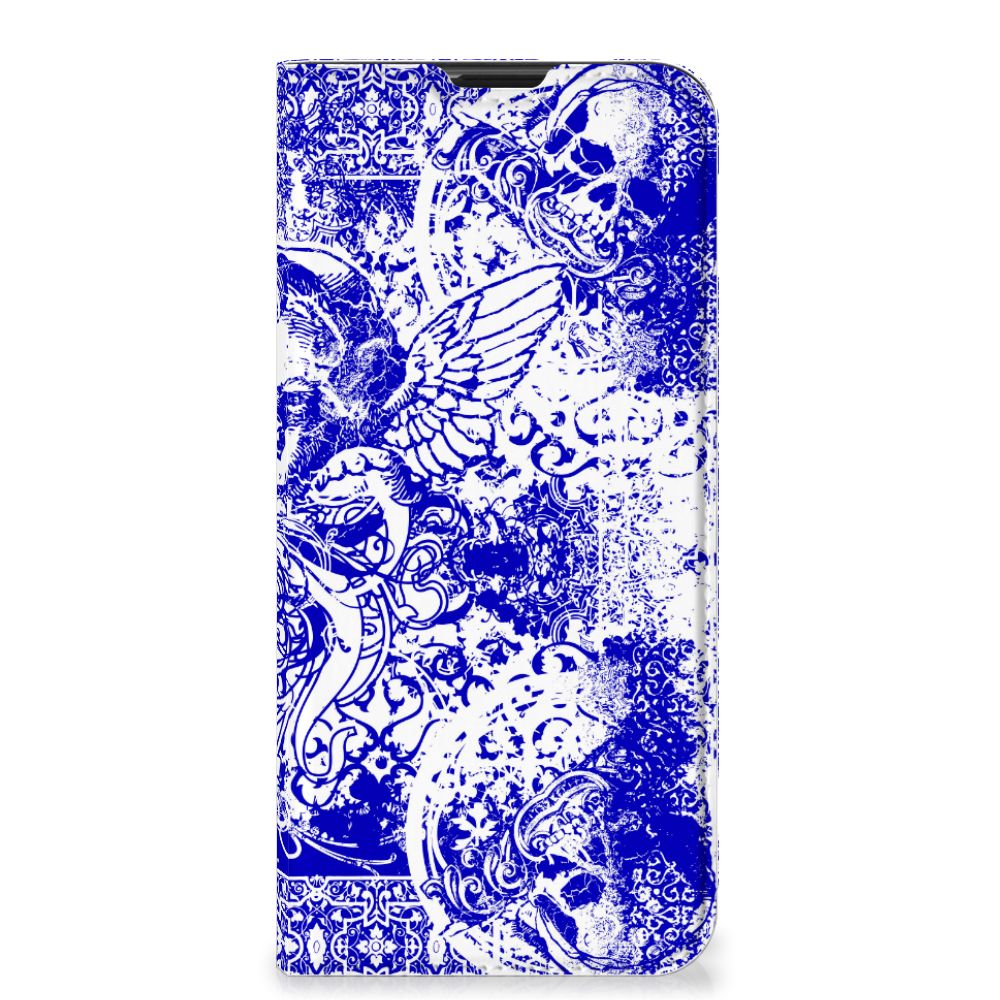 Mobiel BookCase Nokia G10 | G20 Angel Skull Blauw