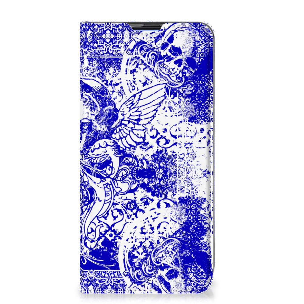Mobiel BookCase Xiaomi Mi 9T Pro Angel Skull Blauw