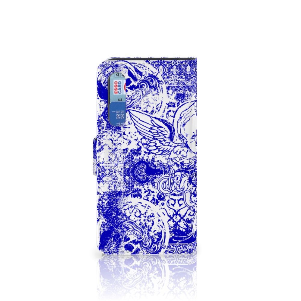Telefoonhoesje met Naam Xiaomi Mi 9 SE Angel Skull Blauw