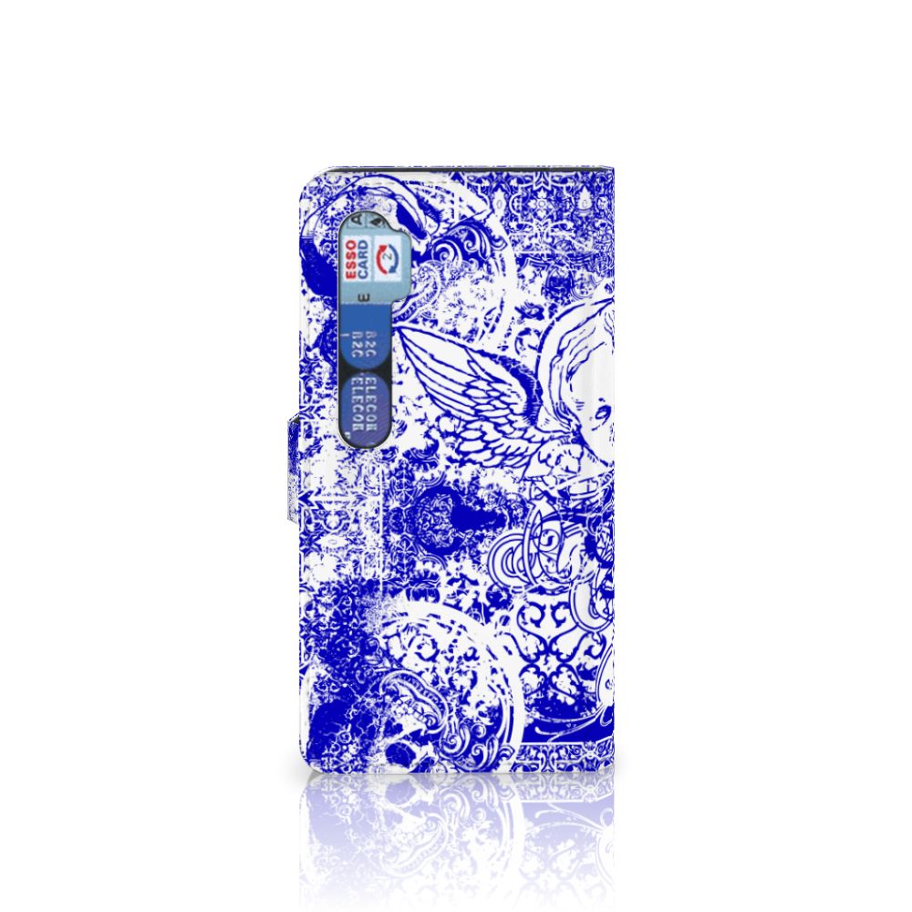 Telefoonhoesje met Naam Xiaomi Mi Note 10 Pro Angel Skull Blauw