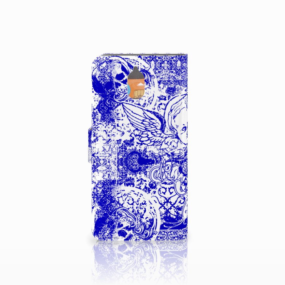 Telefoonhoesje met Naam Nokia 3.1 (2018) Angel Skull Blauw