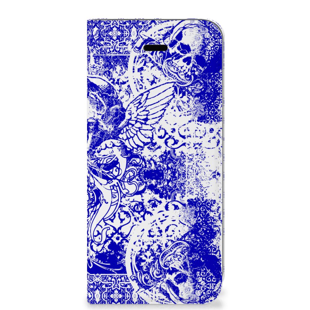 Mobiel BookCase Apple iPhone 6 | 6s Angel Skull Blauw