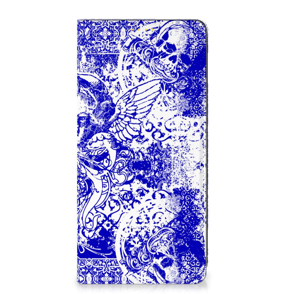 Mobiel BookCase Xiaomi Poco X3 Pro | Poco X3 Angel Skull Blauw