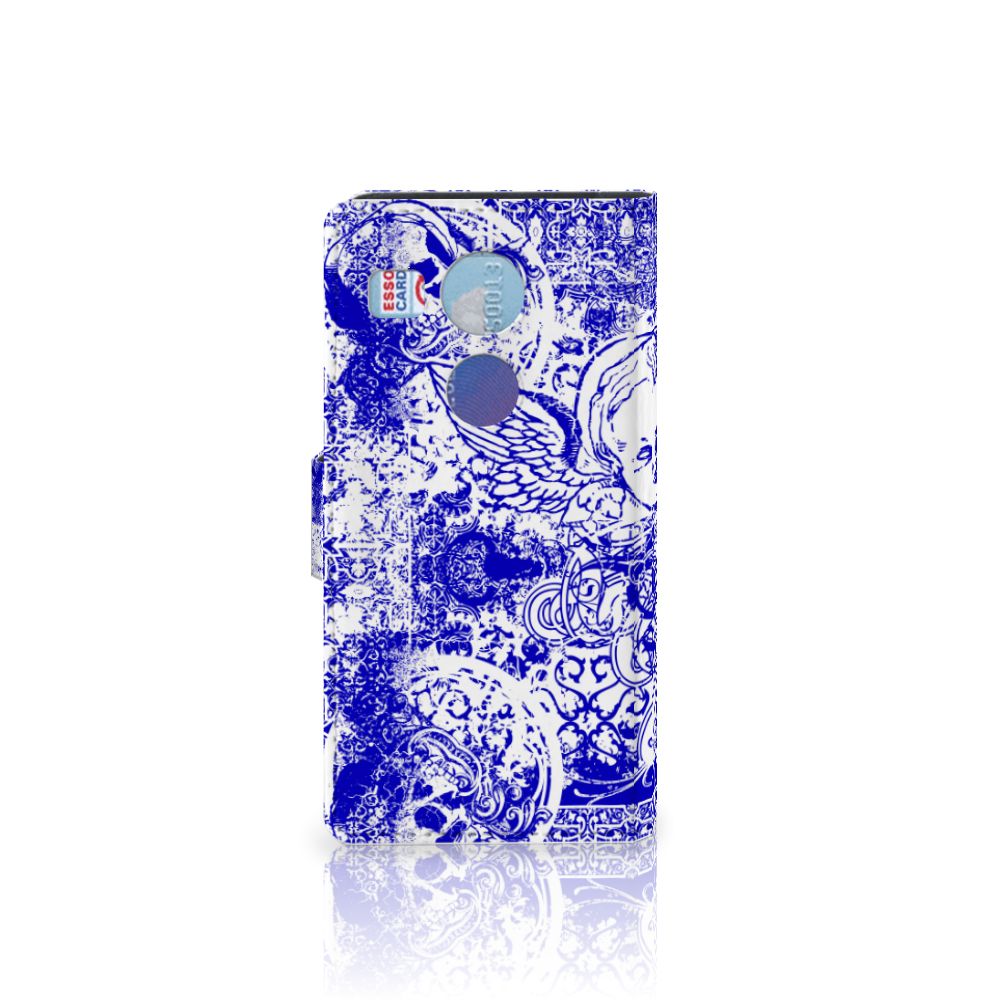 Telefoonhoesje met Naam LG Nexus 5X Angel Skull Blauw