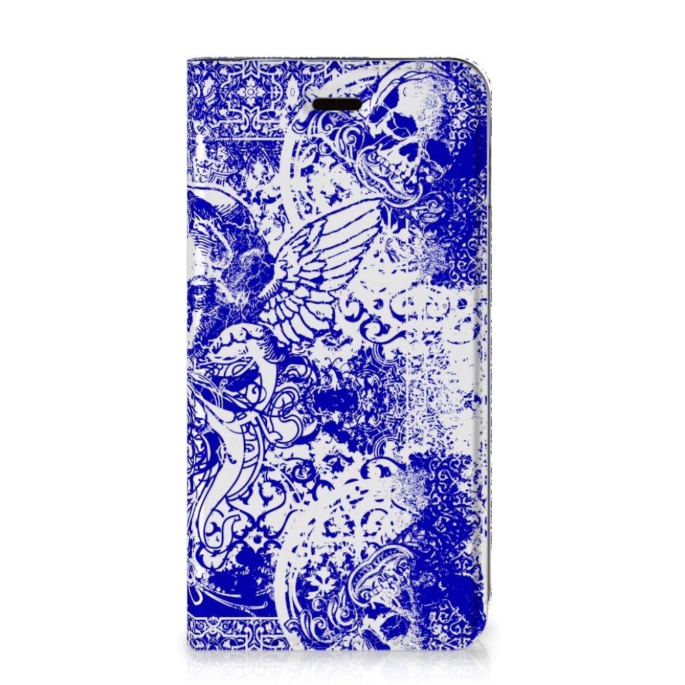 Mobiel BookCase Apple iPhone 7 Plus | 8 Plus Angel Skull Blauw