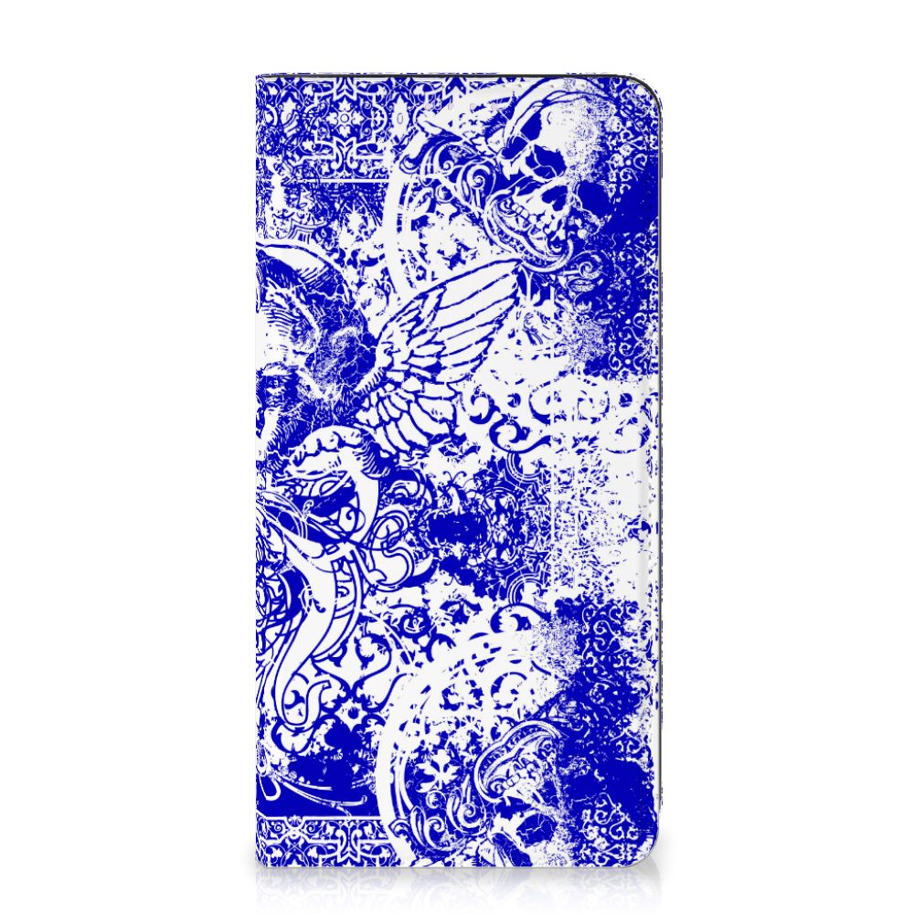 Mobiel BookCase OnePlus Nord 2 5G Angel Skull Blauw