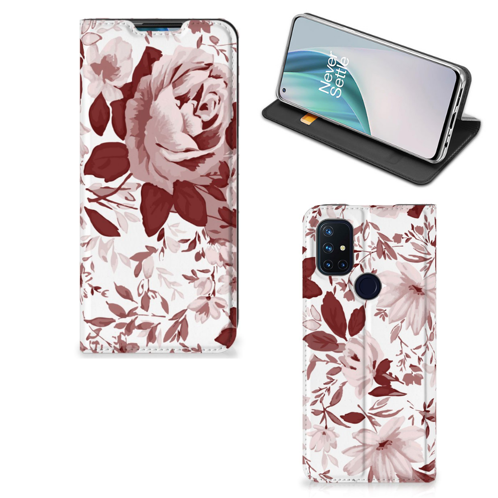 Bookcase OnePlus Nord N10 5G Watercolor Flowers
