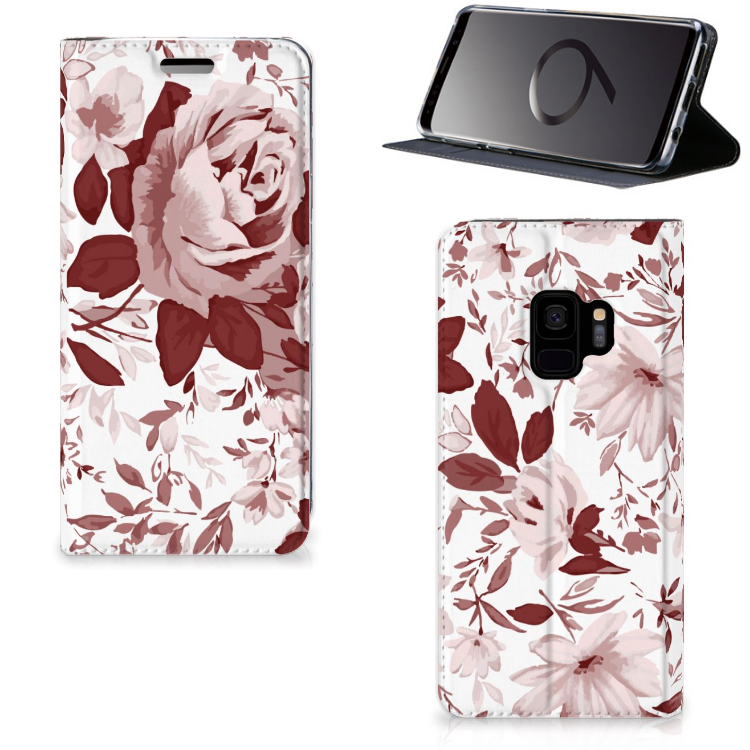Bookcase Samsung Galaxy S9 Watercolor Flowers