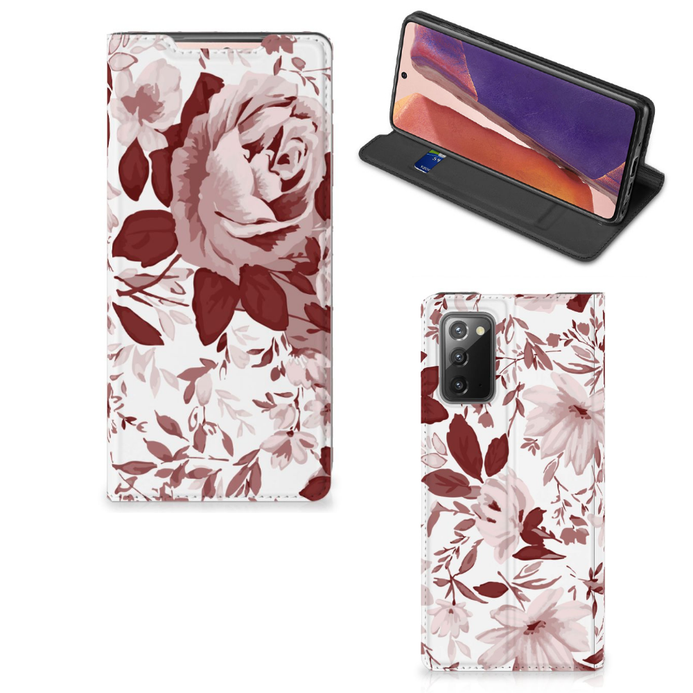 Bookcase Samsung Galaxy Note20 Watercolor Flowers