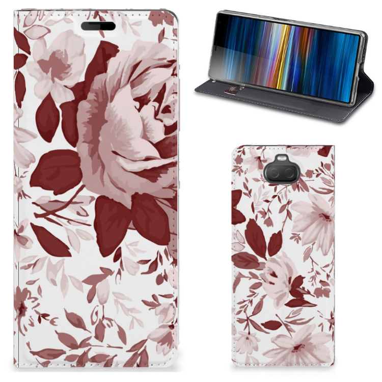 Bookcase Sony Xperia 10 Watercolor Flowers