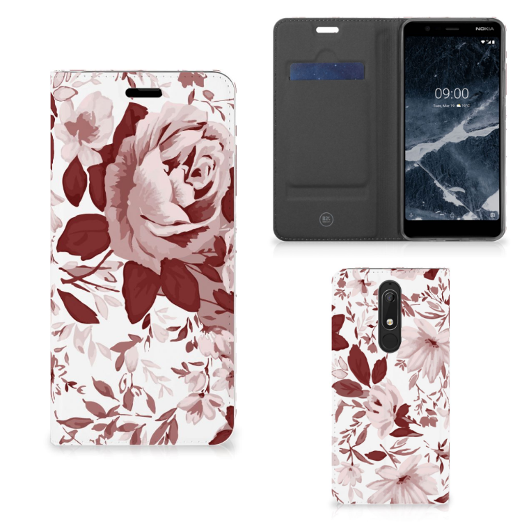 Bookcase Nokia 5.1 (2018) Watercolor Flowers