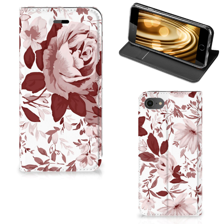 Apple iPhone 7 | 8 Uniek Standcase Hoesje Watercolor Flowers