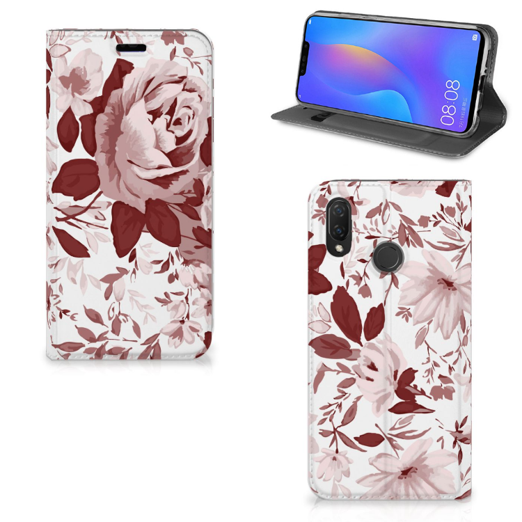 Bookcase Huawei P Smart Plus Watercolor Flowers