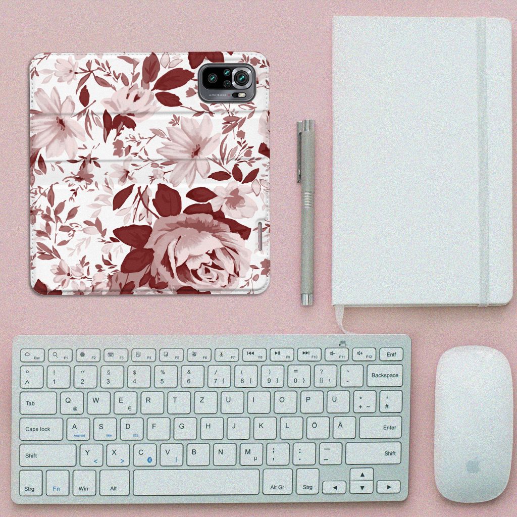Bookcase Xiaomi Redmi Note 10 4G | 10S | Poco M5s Watercolor Flowers