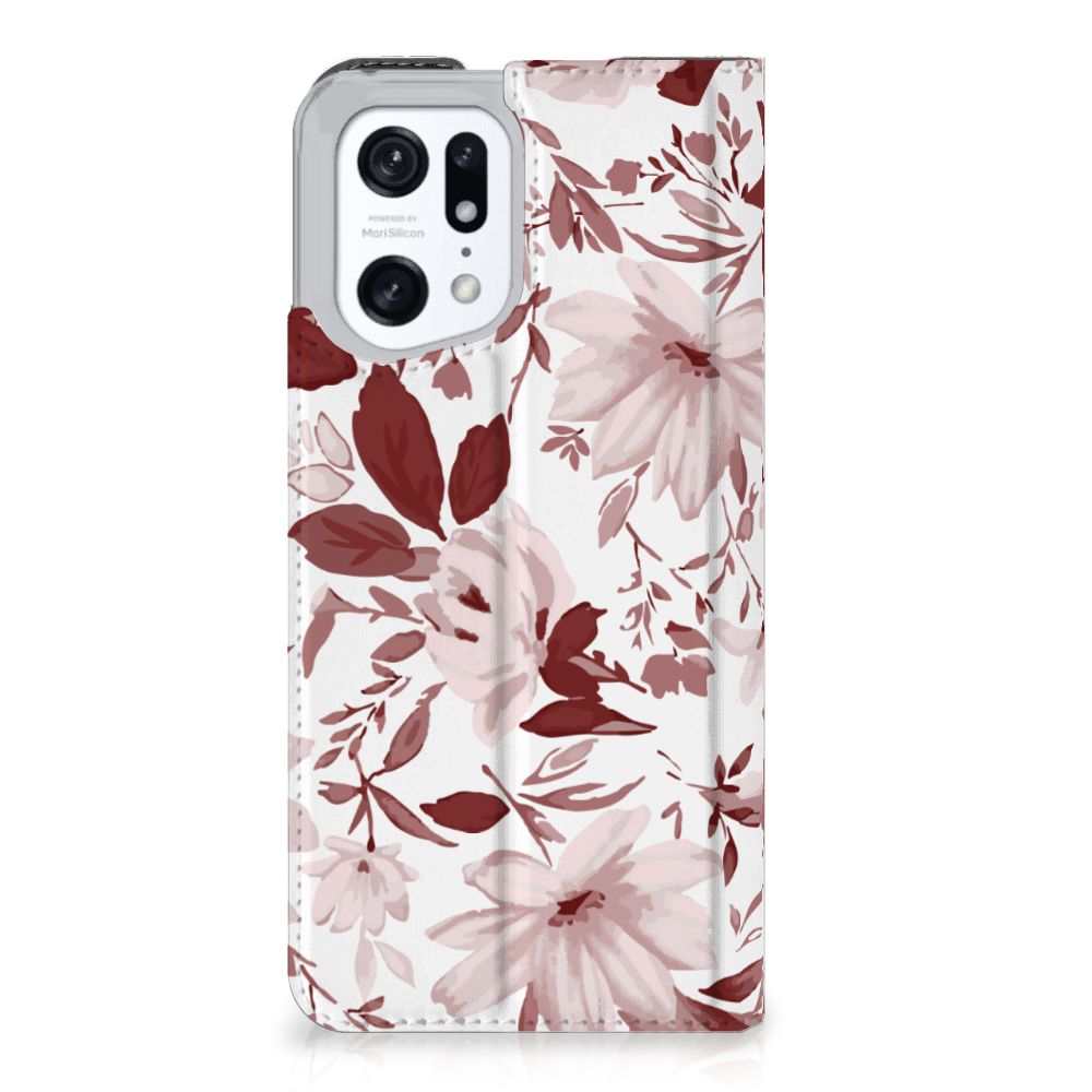 Bookcase OPPO Find X5 Pro Watercolor Flowers