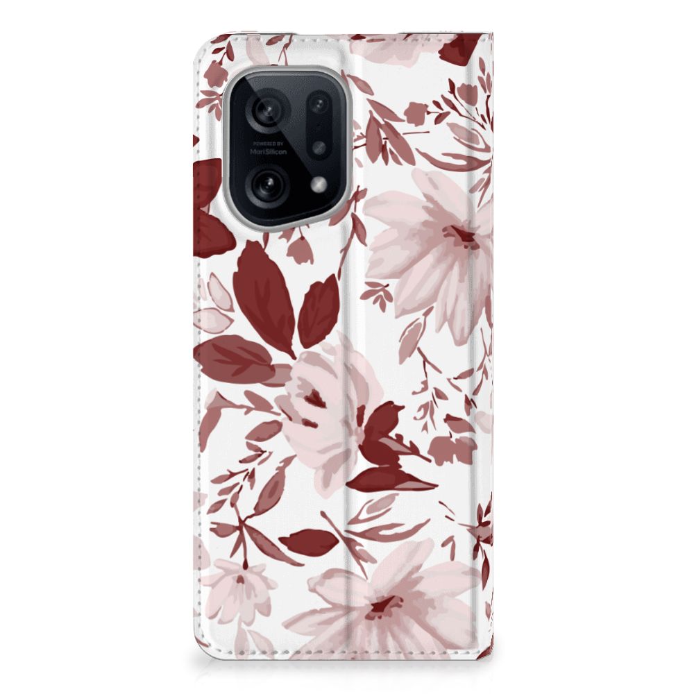 Bookcase OPPO Find X5 Watercolor Flowers